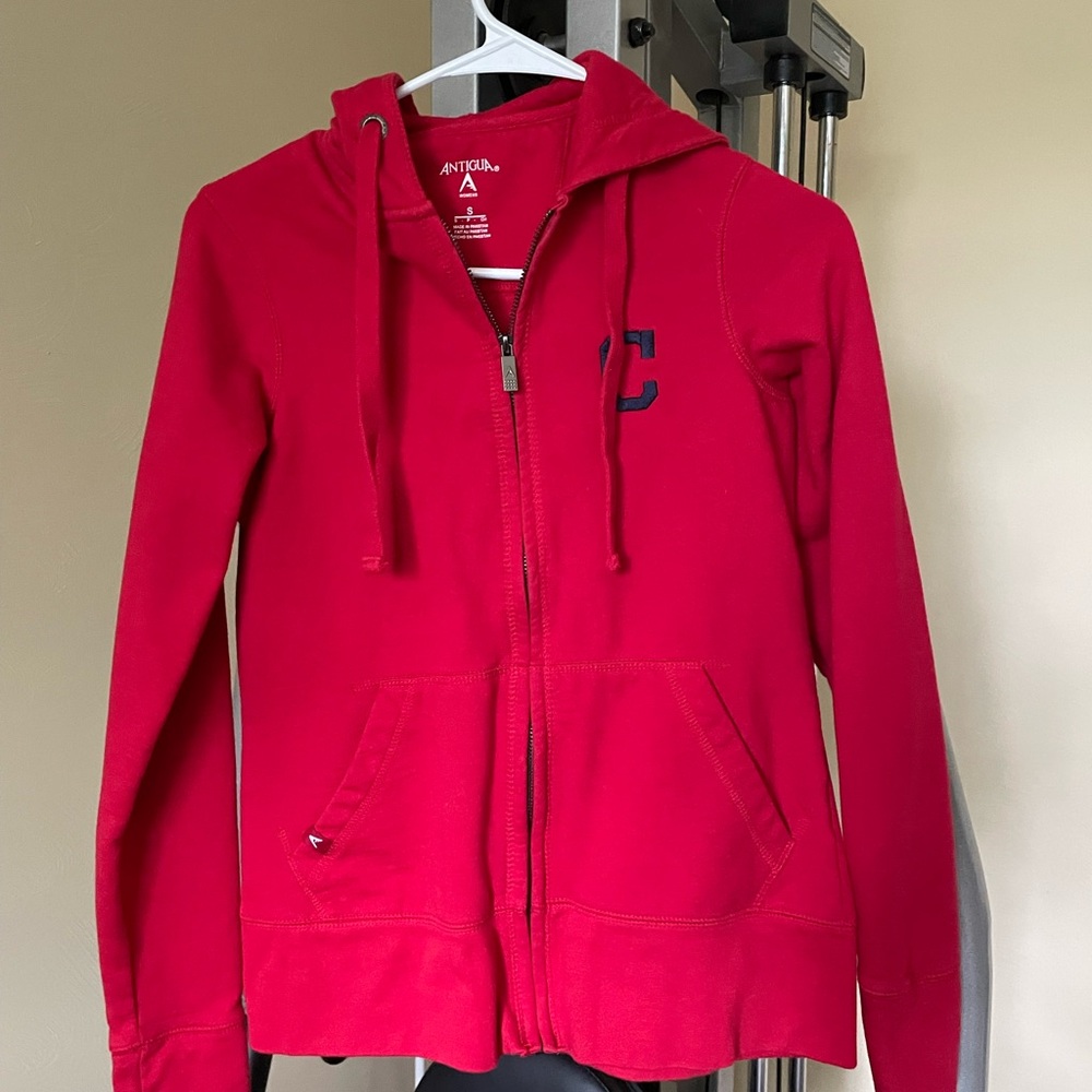 Antigua Women's Cleveland Indians (Guardians) Red Zip-Up Jacket